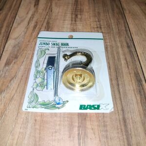 Basix Jumbo Swag Hook Gold Color Polished Brass Plated